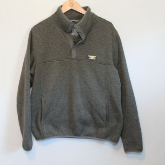 L.L. Bean Jackets & Blazers - L.L. Bean Slightly Fitted 1/4 Snap Fleece Pullover Green Men's Medium H11719